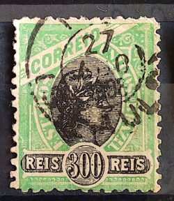 Selo RHM 104 300 Reis Ano 1902 Republica (Denteacao 11,5) 04