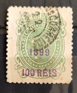 Selo RHM 130 Cruzeiro do Sul 100-50 Reis Ano 1899 Sobrecarca (Denteacao 11,5) 04