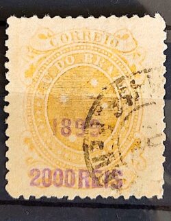 Selo RHM 135 Cruzeiro do Sul 2000-1000 Reis Ano 1899 Sobrecarca (Denteacao 11,5) 04