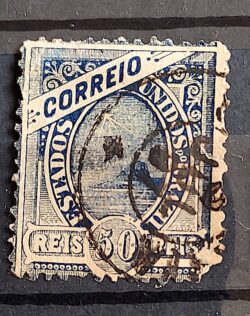 Selo RHM 83 50 Reis Ano 1894 Madrugada Republicana Denteacao 11,5 03