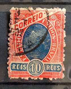 Selo RHM 91 10 Reis Ano 1897 Madrugada Republicana (Denteacao 11,5) 01