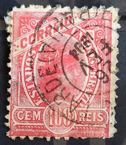 Selo RHM 96C 100 Reis Ano 1900 Republica (Denteacao 11 x 11,5) 02