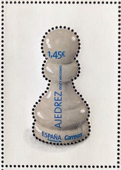 X 0531 Selo Xadrez Peao Espanha 2018 Recurso Especial Termocromático