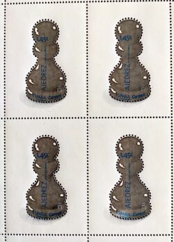 X 0532 Selo Xadrez Peão Espanha 2018 Quadra Recurso Especial Termocromático