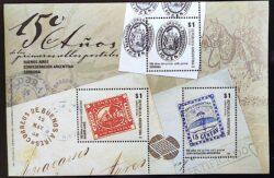 Argentina 2008 Selo Primeiros Selos Postais Cavalo Servico Postal AR BL104