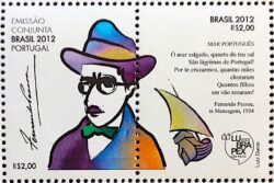C 3227 Selo LUBRAPEX Língua Portuguesa Fernando Pessoa Literatura 2012