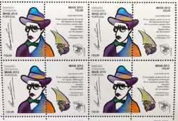 C 3227 Selo LUBRAPEX Língua Portuguesa Fernando Pessoa Literatura 2012 Octilha