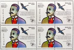 C 3229 Selo LUBRAPEX Língua Portuguesa Cruz e Souza Literatura 2012 Octilha