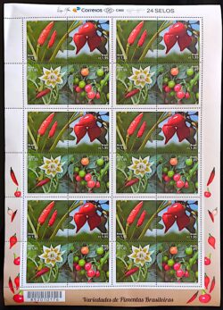 C 3496 Selo Pimentas Brasileiras Gastronomia Culinaria 2015 Folha