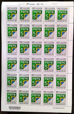 C 3650 Selo 50 Anos FGTS 2016 Folha