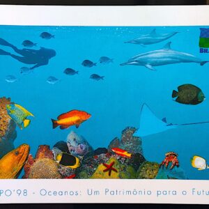 Cartao Postal Oficial dos Correios Oceanos Peixe Golfinho Coral 1998