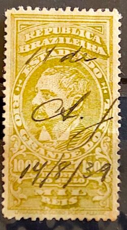 Imposto do Selo Fiscal Estado Rio Grande do Sul Julio de Castilhos 1000 Reis 1921