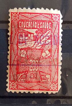 Imposto do Selo Fiscal Taxa de Contribuicao Educacao e Saude 200 Reis 1934 1
