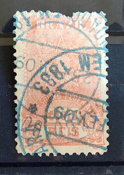 Imposto do Selo Fiscal Tesouro Federal 300 Reis 1883