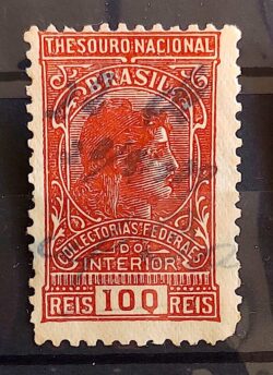 Imposto do Selo Fiscal Tesouro Nacional 100 Reis Coletorias Federais do Interior