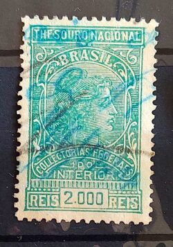 Imposto do Selo Fiscal Tesouro Nacional 2000 Reis Coletorias Federais do Interior