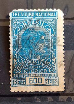 Imposto do Selo Fiscal Tesouro Nacional 600 Reis Coletorias Federais do Interior 2