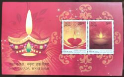 India 2017 Selo Emissao Conjunta Canada Vela Fogo IN BL167