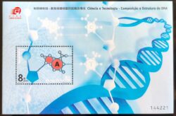 Macau 2001 Selo Ciencia e Tecnologia Estrutura do DNA MO BL 95