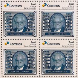 PB 164 Selo Personalizado Grandes Nomes da Filatelia Brasileira – Rolf Harald Meyer 2020 Quadra