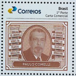 PB 166 Selo Personalizado Grandes Nomes da Filatelia Brasileira Paulo Comelli 2020
