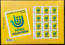PB 168 Selo Personalizado Pátria Voluntária Dia Nacional do Voluntariado 2020 Folha