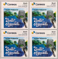 PB 169 Selo Personalizado Bento em Aquarela Serra Gaúcha 2020 Quadra