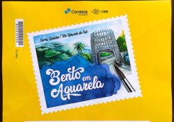 PB 169 Selo Personalizado Bento em Aquarela Serra Gaúcha 2020 Vinheta