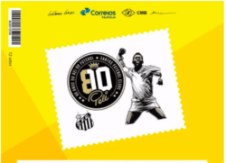 PB 175 Selo Personalizado 80 Anos do Pelé Santos Futebol 2020 Vinheta