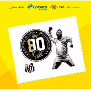 PB 175 Selo Personalizado 80 Anos do Pelé Santos Futebol 2020 Vinheta