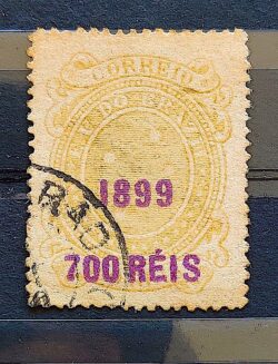 Selo RHM 133 Cruzeiro do Sul 700-500 Reis Ano 1899 Sobrecarca 01