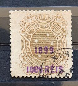 Selo RHM 134 Cruzeiro do Sul 1000-700 Reis Ano 1899 Sobrecarca 02