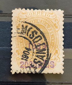 Selo RHM 135 Cruzeiro do Sul 2000-1000 Reis Ano 1899 Sobrecarca 09