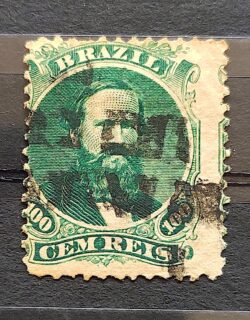 Selo RHM 27 Dom Pedro II 100 Reis Ano 1866 Império 07