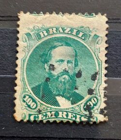 Selo RHM 27 Dom Pedro II 100 Reis Ano 1866 Império 08