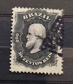 Selo RHM 28 Dom Pedro II 200 Reis Ano 1866 Império 06