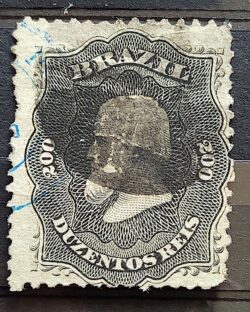 Selo RHM 28 Dom Pedro II 200 Reis Ano 1866 Império 07