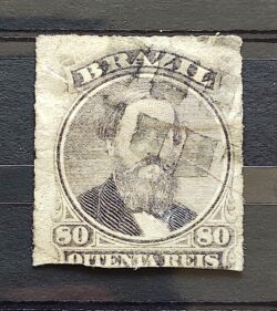 Selo RHM 33 Dom Pedro II 80 Reis Ano 1876 Império Perce 02