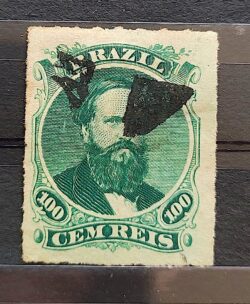 Selo RHM 34 Dom Pedro II 100 Reis Ano 1876 Império Perce 04
