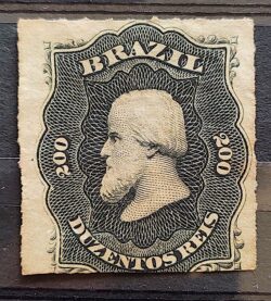 Selo RHM 35 Dom Pedro II 200 Reis Ano 1876 Império Perce 07