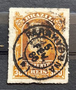 Selo RHM 44 Dom Pedro II 300 Reis Ano 1878 Império Perce Barba Branca 05