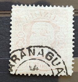 Selo RHM 57 Dom Pedro II 200 Reis Ano 1884 Império Cabeca Grande 05