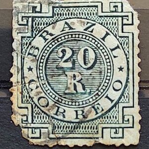 Selo RHM 61 Cifra 20 Reis Ano 1884 Império 06