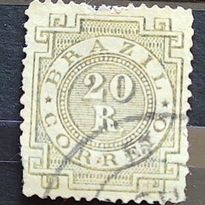 Selo RHM 62 Cifra 20 Reis Ano 1887 Império 01