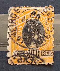 Selo RHM 85 200 Reis Ano 1894 Republica 01 Carimbo
