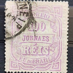 J 21 Selo Jornais Cifra 100 Reis Emissao Republicana 1890 1 Circulado