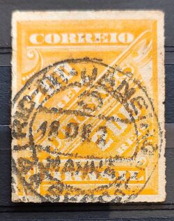 J 5 Selo Jornais Cifra 200 Reis 1889 1 Circulado