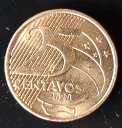 Moeda 25 Centavos de Real 2020 MBC