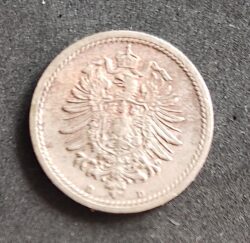 Moeda Alemanha 1876 5 Pfennig D 1
