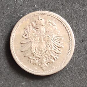 Moeda Alemanha 1876 5 Pfennig D 3